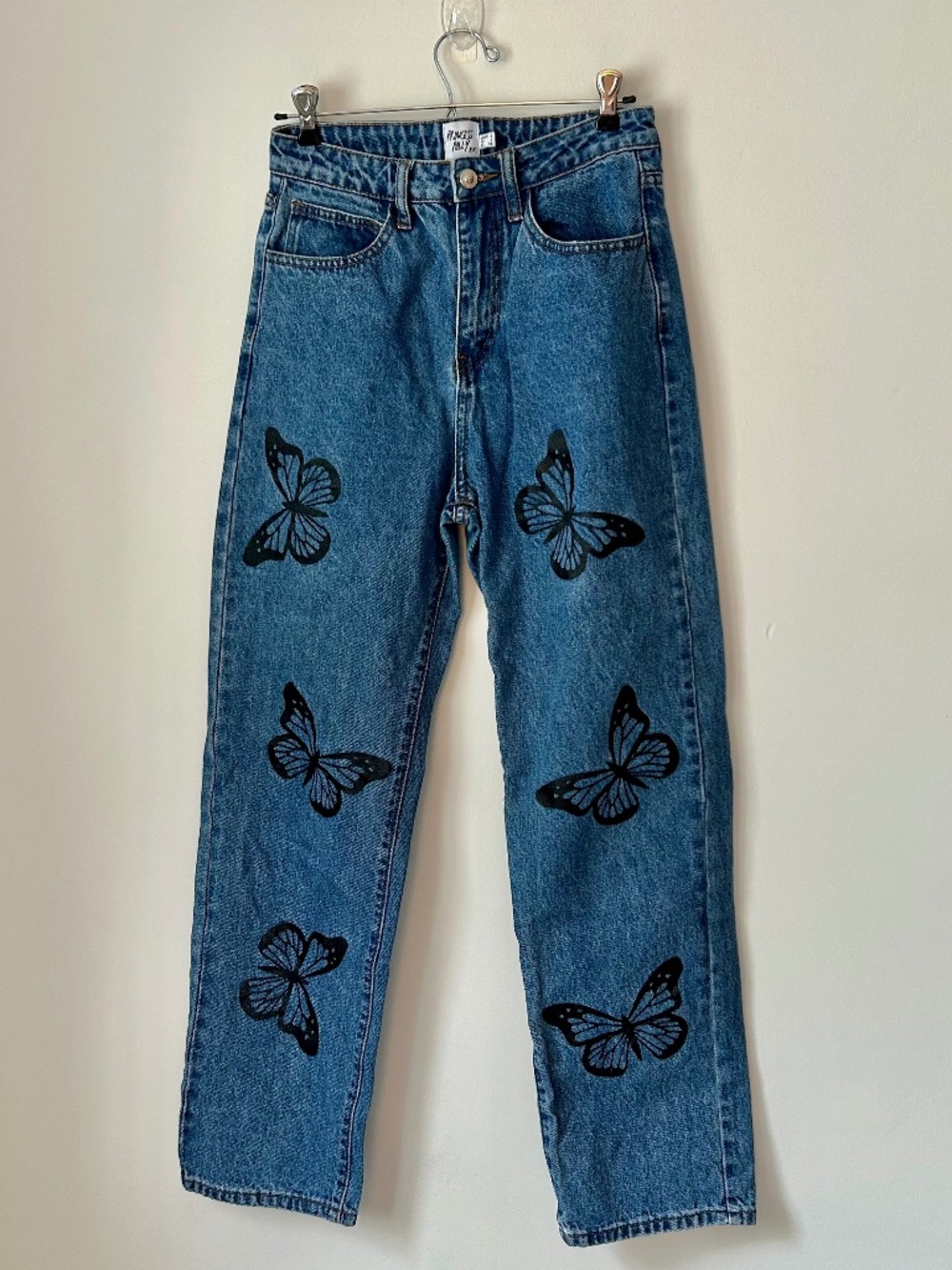 Princess Polly Saskia Denim Butterfly Jeans Size 4